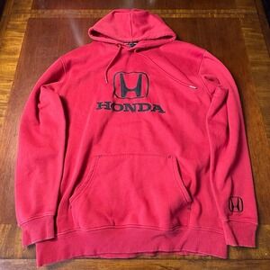 Honda Racing Embroidered Pullover Hoodie Red XL